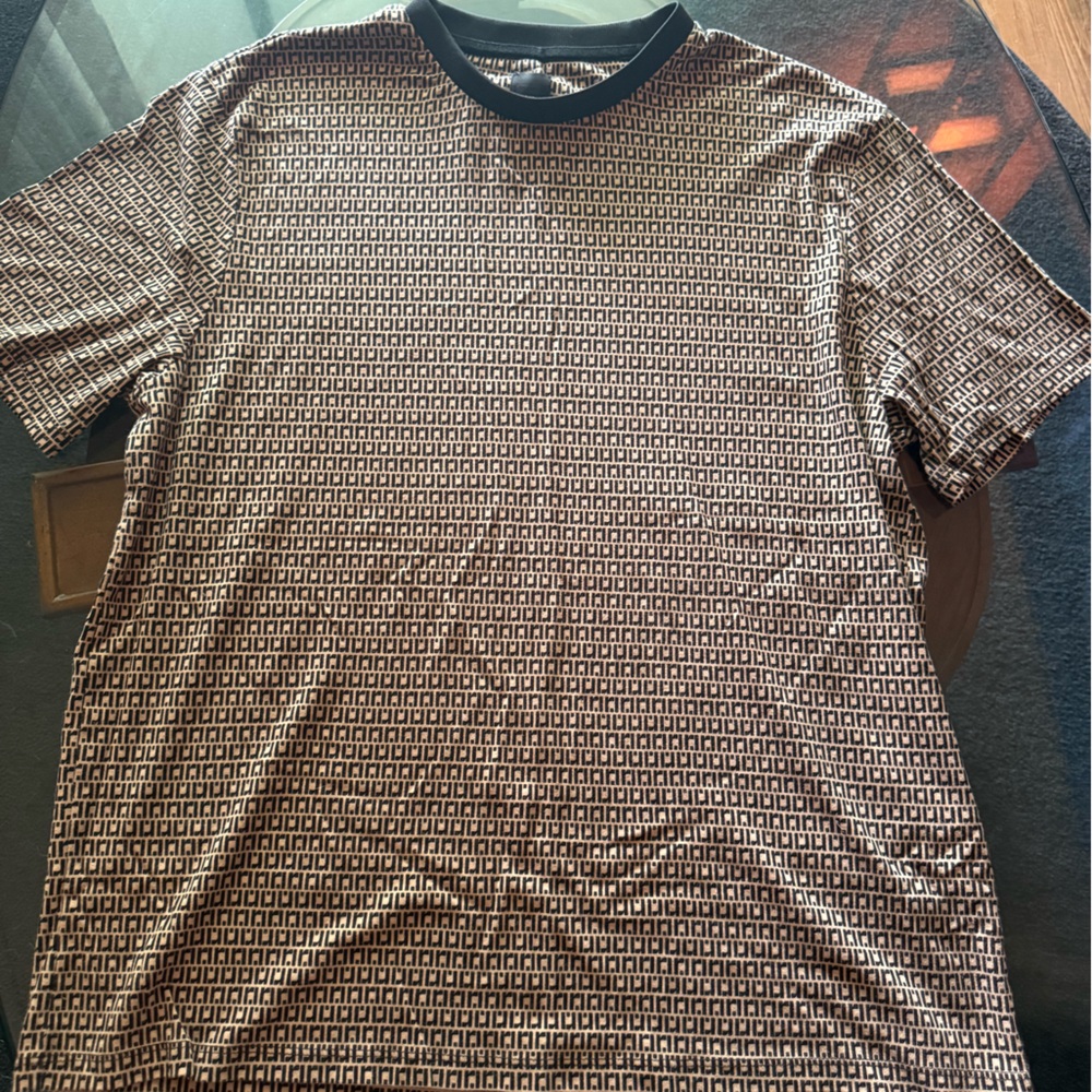 River Island Beige and Black Geometric Top